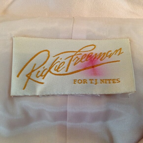 Rickie Freeman for TJ Nites Retro Beaded Blazer Jacket Beaded Blush Pink… - Picture 4 of 11